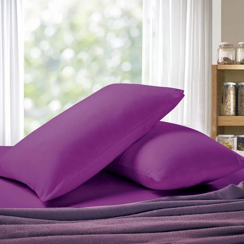 1000TC Premium Ultra Soft Pillowcases | King Size | 2-Pack | Purple