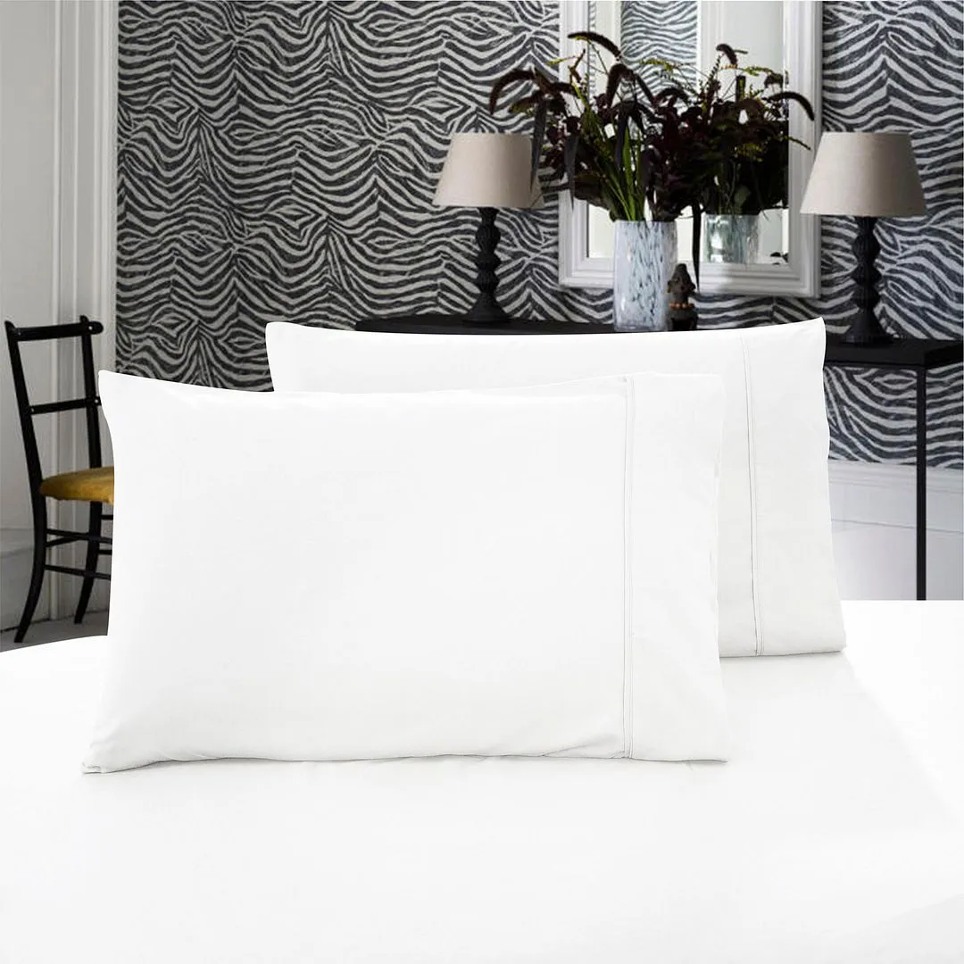 1000TC Premium Ultra Soft Pillowcases | King Size | 2-Pack | White