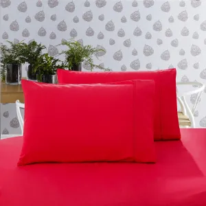 1000TC Premium Ultra Soft Pillowcases | Queen Size | 2-Pack | Red