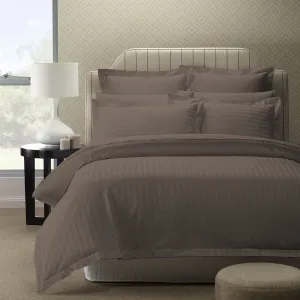 1200TC Quilt Cover Set | Damask Cotton Blend | Luxury Sateen Bedding | King | Pewter
