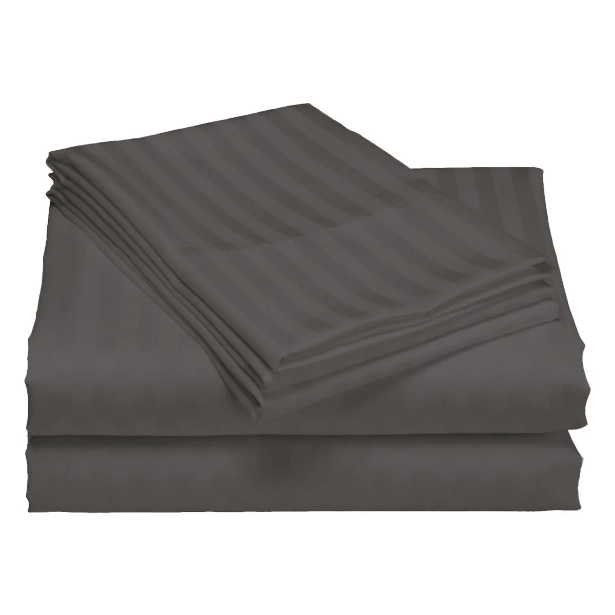 1200TC Quilt Cover Set | Damask Cotton Blend Luxury Sateen Bedding | Queen - Charcoal Grey