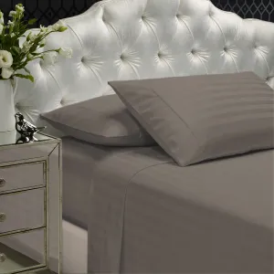 1200TC Sheet Set | Damask Cotton Blend | Ultra Soft Sateen Bedding | King | Pewter
