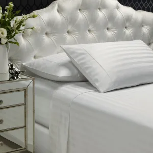 1200TC Sheet Set | Damask Cotton Blend | Ultra Soft Sateen Bedding | King | White
