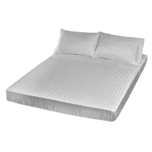 1200TC Sheet Set | Damask Cotton Blend | Ultra Soft Sateen Bedding | Queen | Silver
