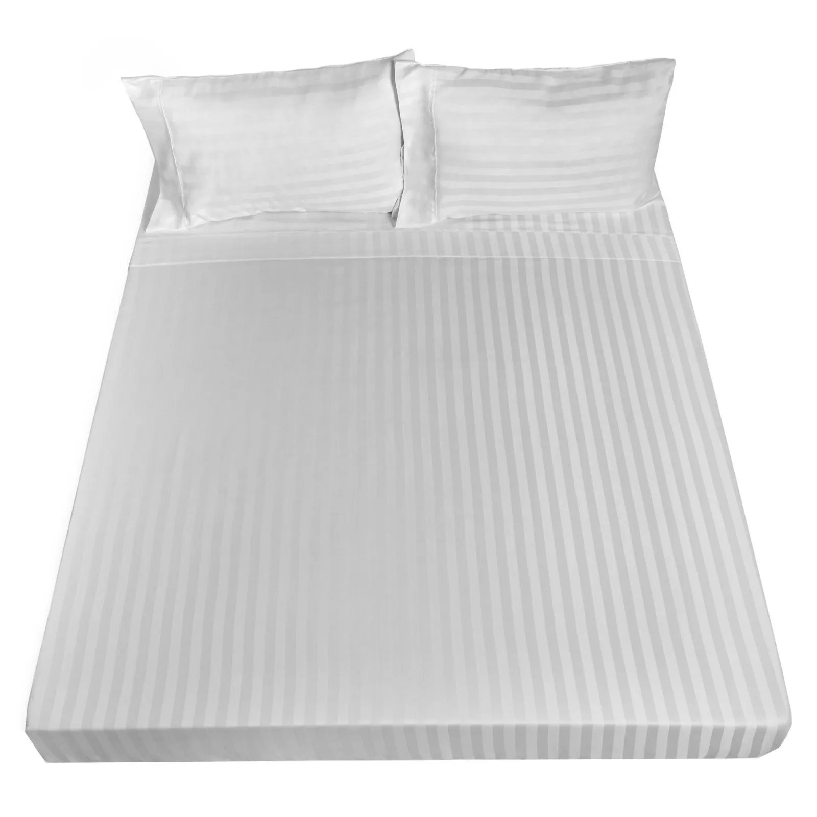 1200TC Sheet Set | Damask Cotton Blend | Ultra Soft Sateen Bedding | Queen | White