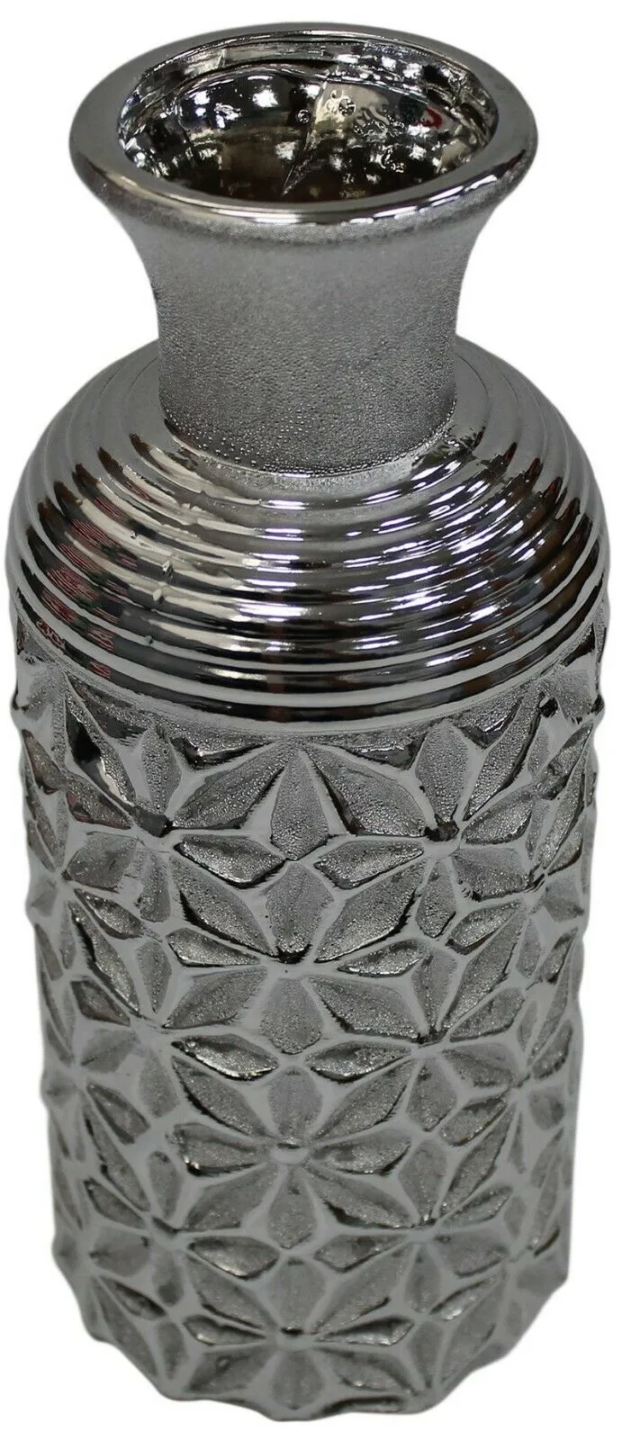 25.5cm Silver Art Vase Display Ornament Decor Tabletop Flower