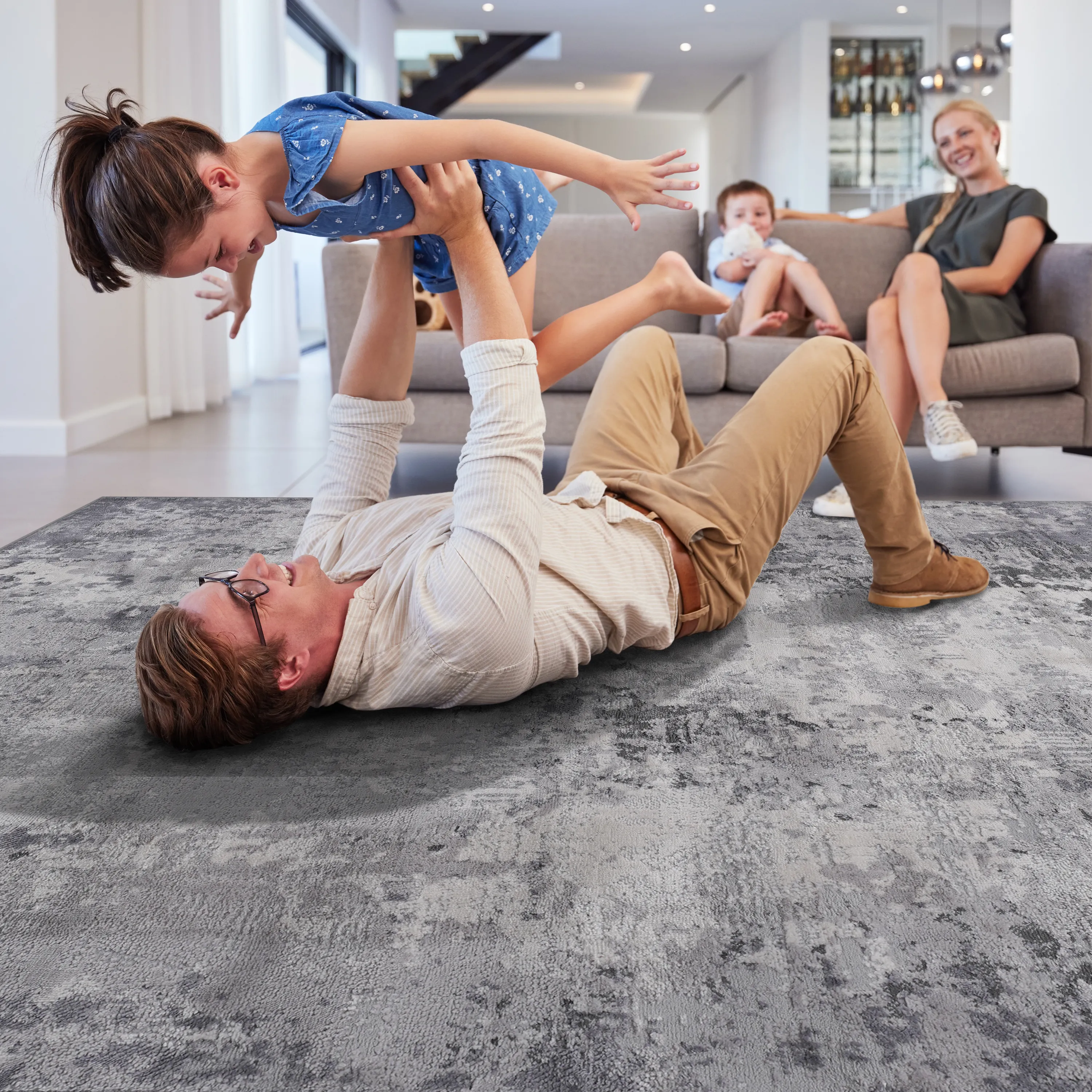 2X8 Light Grey/Abstract Non-Shedding Living Room Bedroom Dining Home Office Stylish and Stain Resistant Area Rug