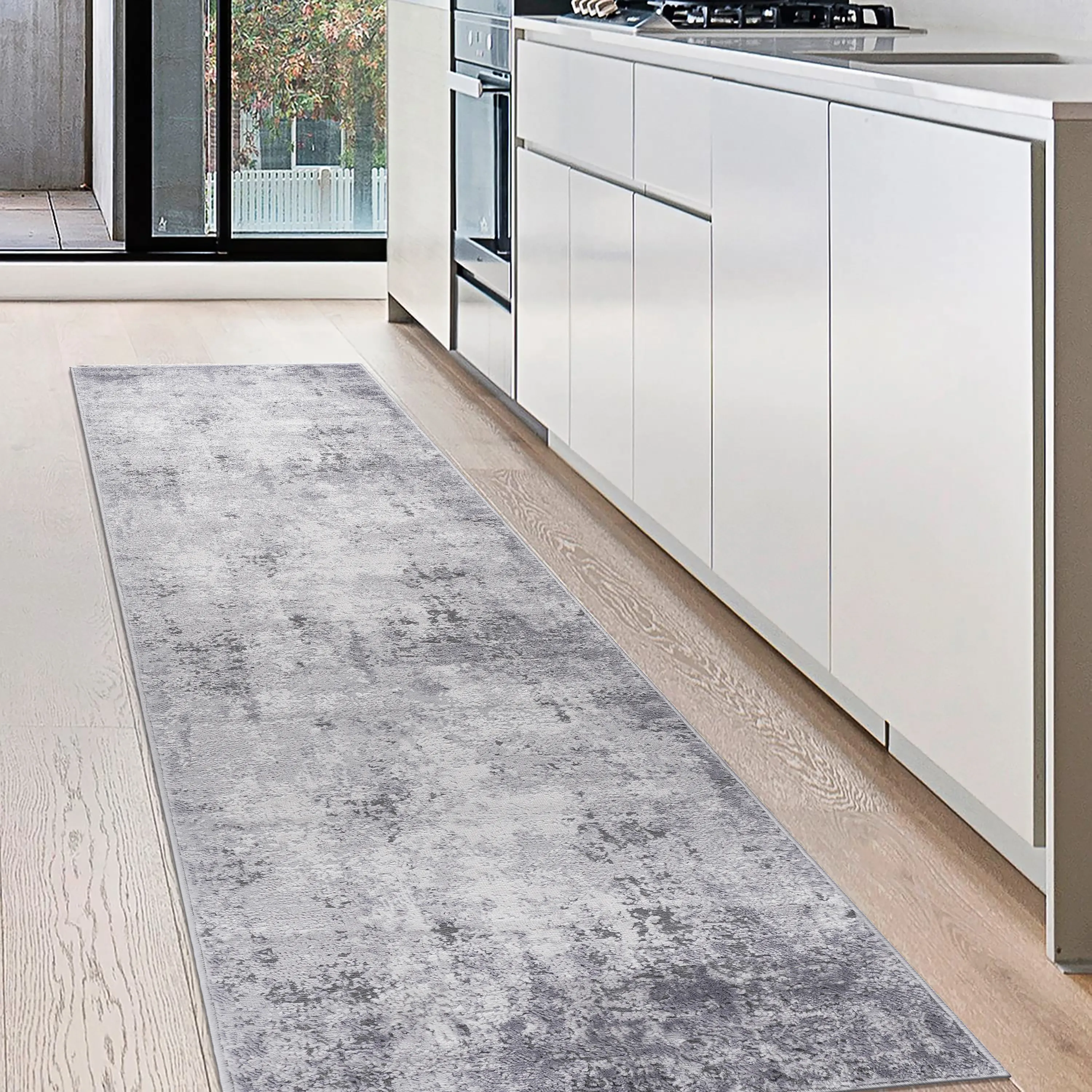 2X8 Light Grey/Abstract Non-Shedding Living Room Bedroom Dining Home Office Stylish and Stain Resistant Area Rug
