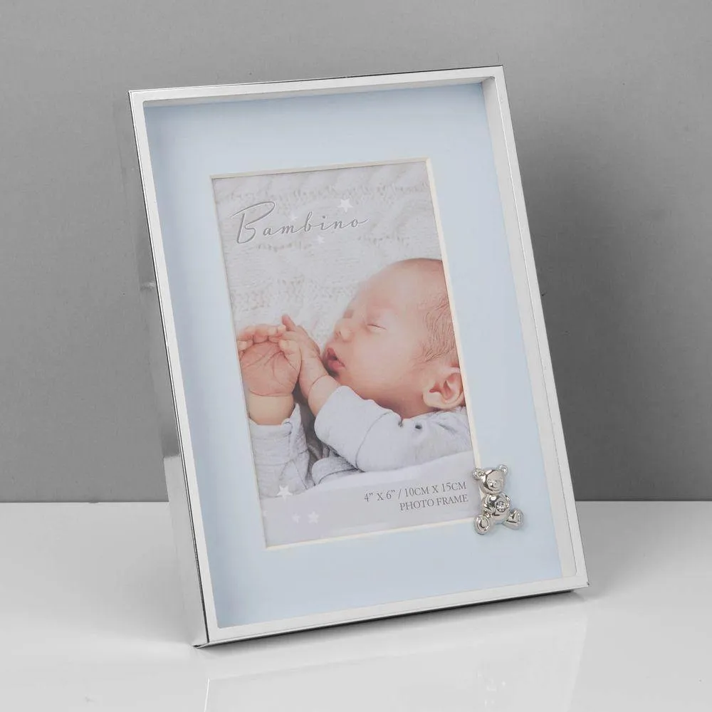 4x6 Nickle Plated, Blue Mount Photo Frame - Bambino (Widdop)