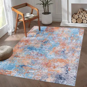 6x9 Area Rug, Washable Rug, Low-Pile, Non-Slip, Non-Shedding, Foldable, Kid & Pet Friendly - Area Rugs for living room, bedroom, kitchen, dining room rug - Perfect Gifts, (Multi, 6' x 9')