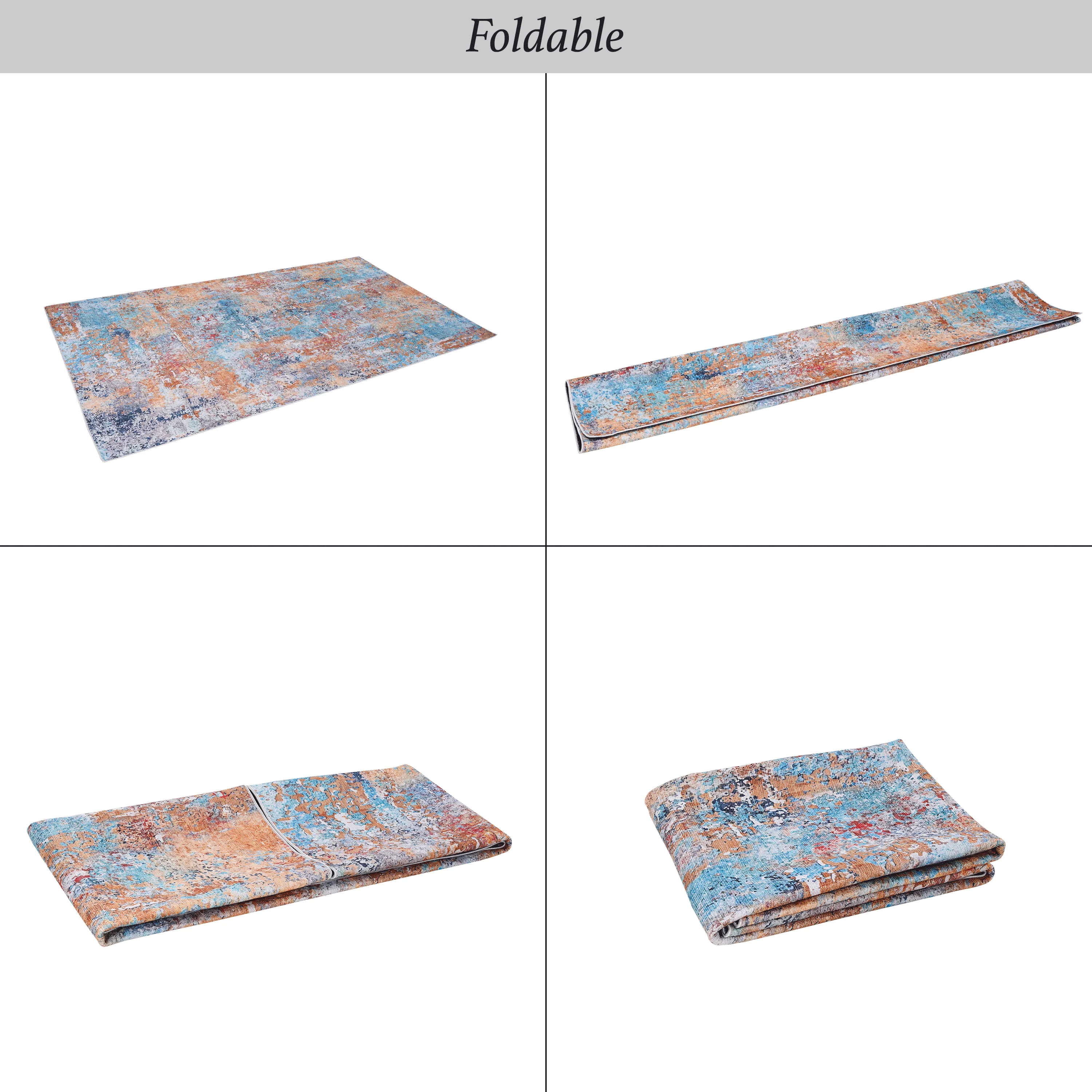 6x9 Area Rug, Washable Rug, Low-Pile, Non-Slip, Non-Shedding, Foldable, Kid & Pet Friendly - Area Rugs for living room, bedroom, kitchen, dining room rug - Perfect Gifts, (Multi, 6' x 9')
