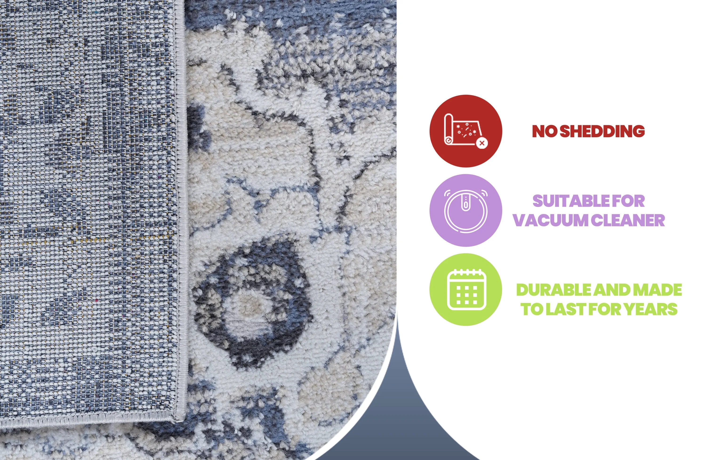 6X9 Cream/Blue /Medallion Non-Shedding Living Room Bedroom Dining Home Office Stylish and Stain Resistant Area Rug