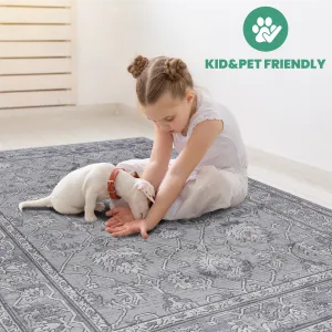 6X9 Grey/Oriental Non-Shedding Living Room Bedroom Dining Home Office Stylish and Stain Resistant Area Rug