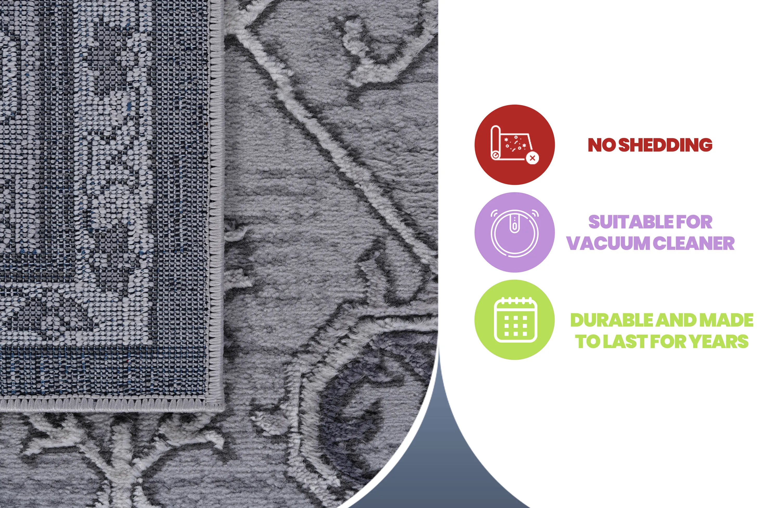 6X9 Grey/Oriental Non-Shedding Living Room Bedroom Dining Home Office Stylish and Stain Resistant Area Rug