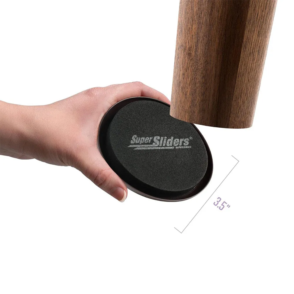 8 Pc Brown Round Furniture Sliders Glides Feet Movers 3.5" Pads Mat Floor Carpet