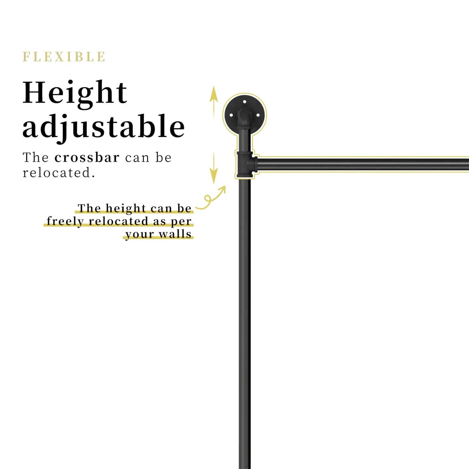 80.7 Industrial Pipe Double Clothes Rack Wall Mount