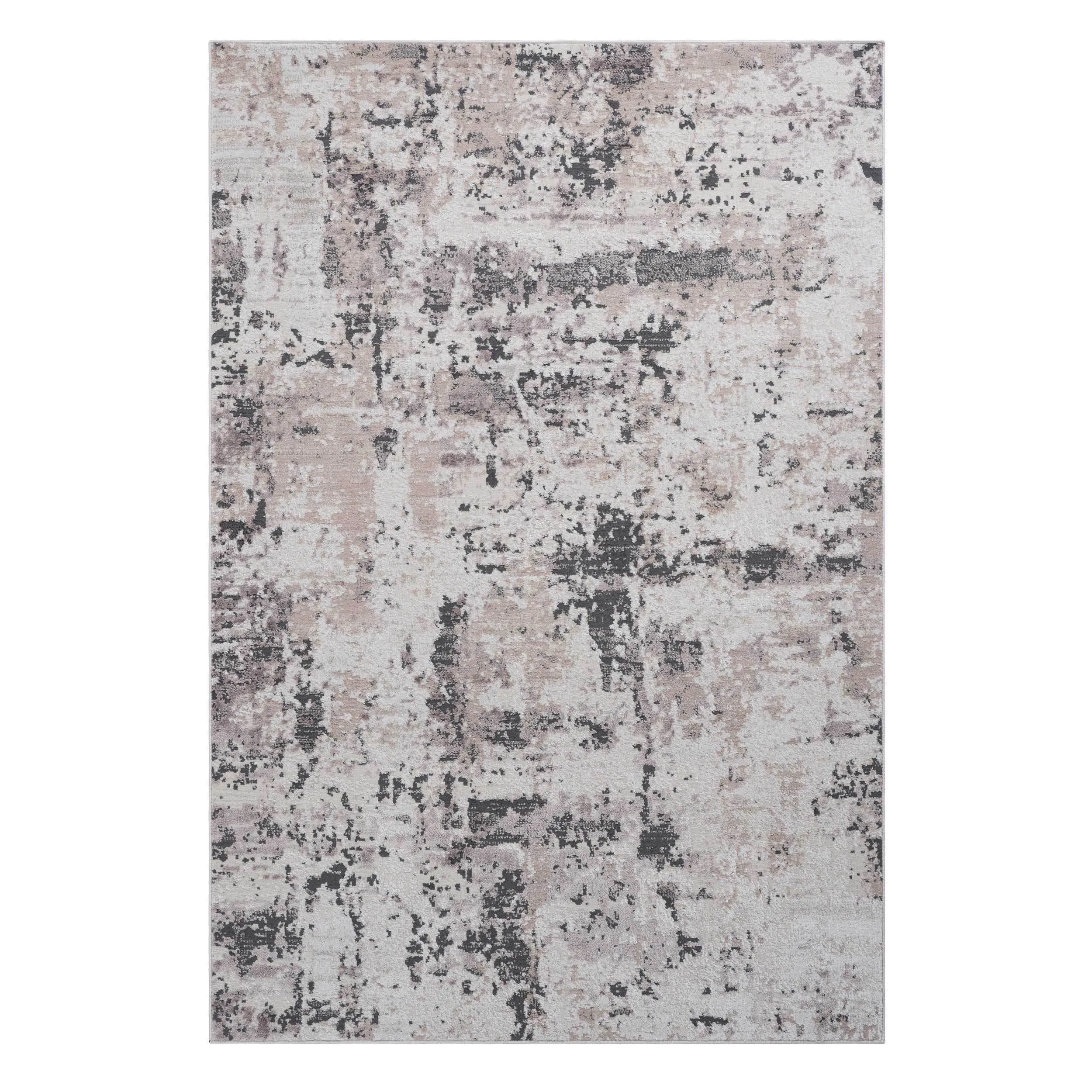 8X10 Cream/Brown /Abstract Non-Shedding Living Room Bedroom Dining Home Office Stylish and Stain Resistant Area Rug