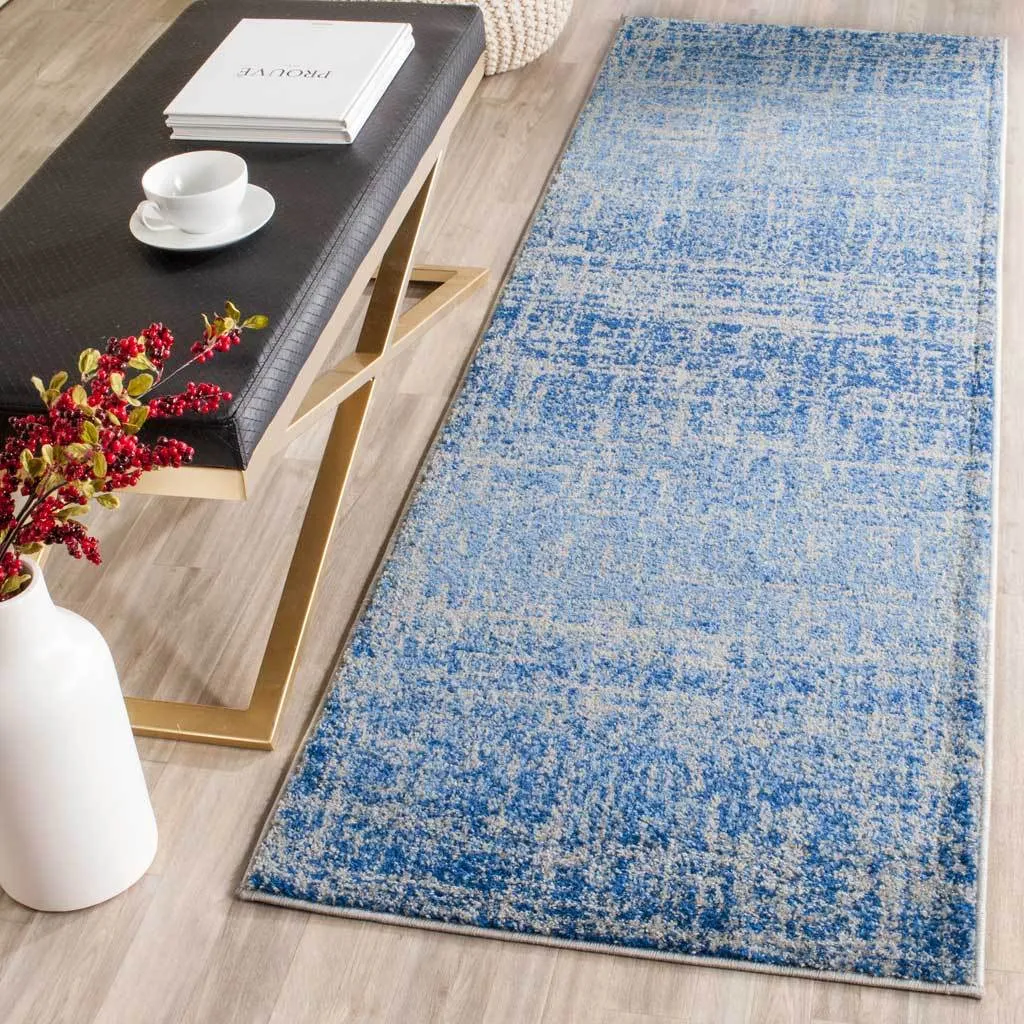 Adirondack Frequency Blue/Silver Runner Rug