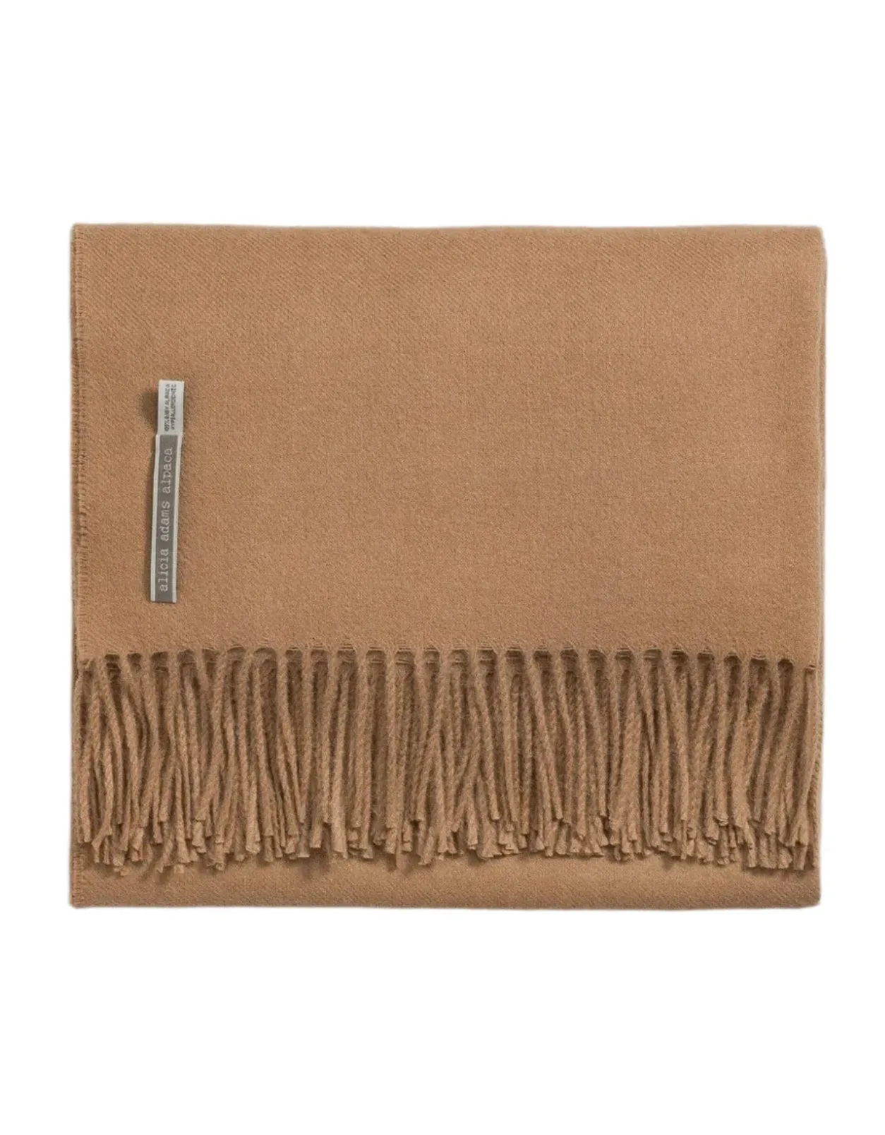 Alicia Adams Alpaca Throw in Camel Solid