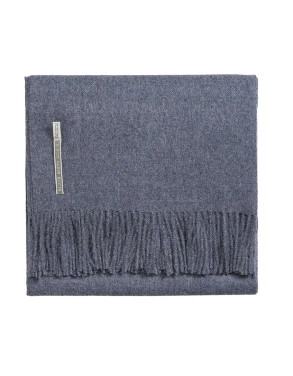 Alicia Adams Alpaca Throw in Denim Blue Solid
