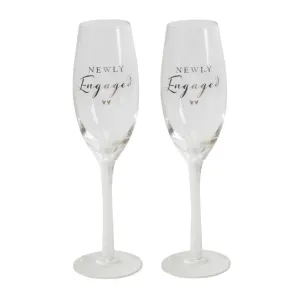 Amore Champagne Flute Set  Newly Engaged