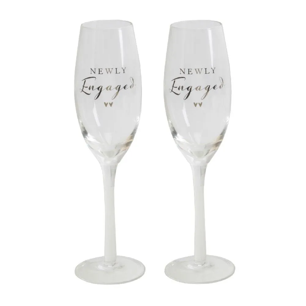 Amore Champagne Flute Set  Newly Engaged