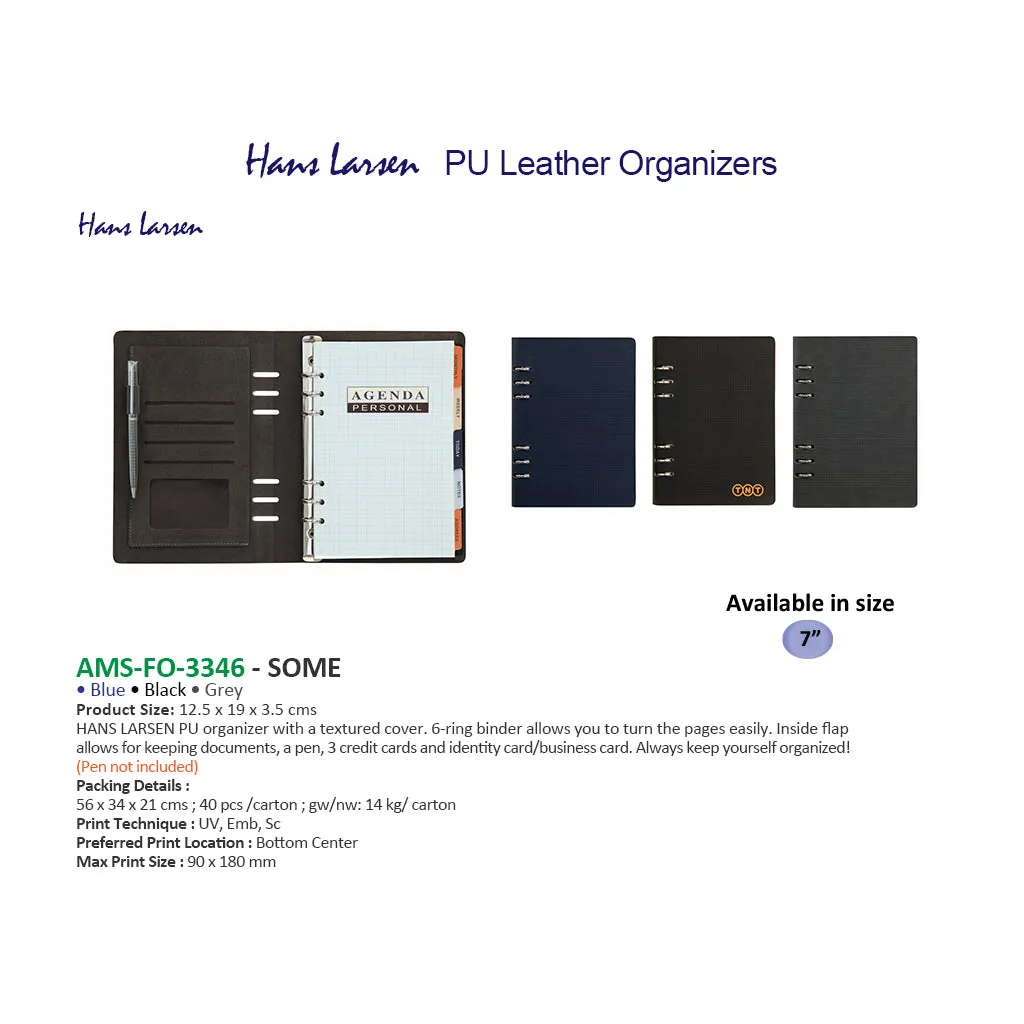 AMS-FO-3346 - Hans Larsen PU Leather Organizers