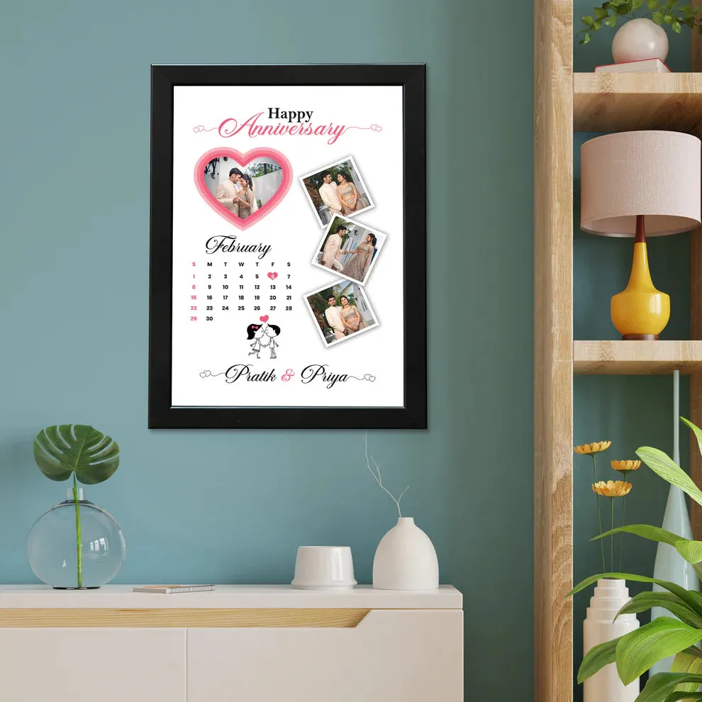 Anniversary With Calendar Photo Frame (10x14 inch)