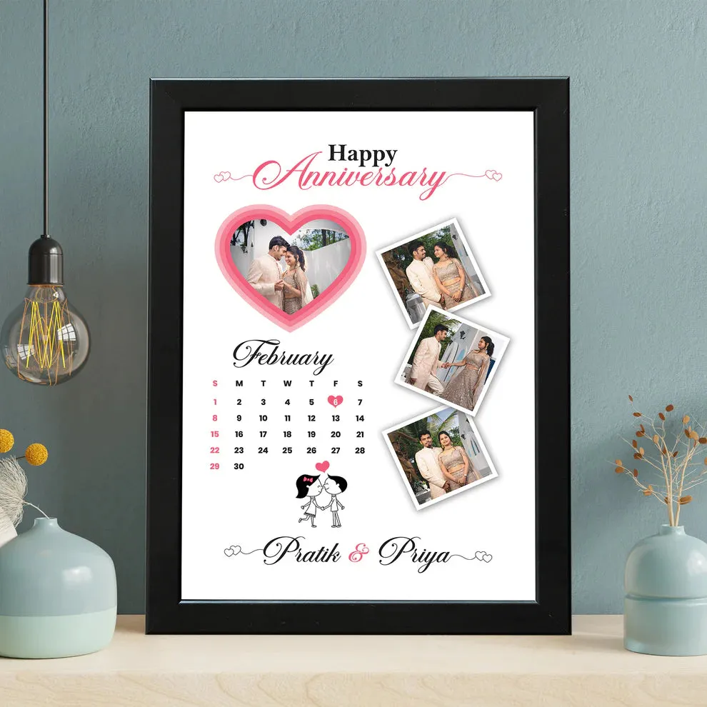 Anniversary With Calendar Photo Frame (10x14 inch)
