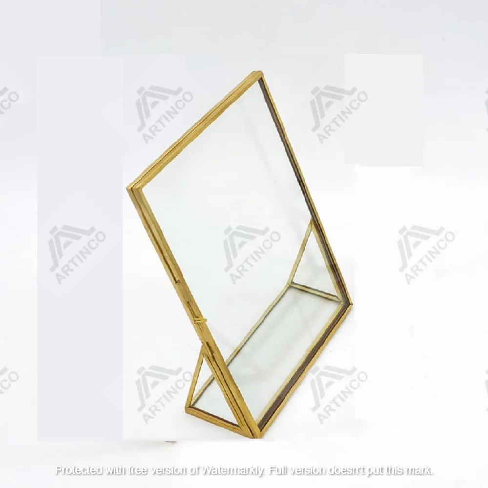 ARTINCO Art India Collections Decorative Brass And Glass Standing Table Photo Frame 4X6(Tabletop, 1.00)