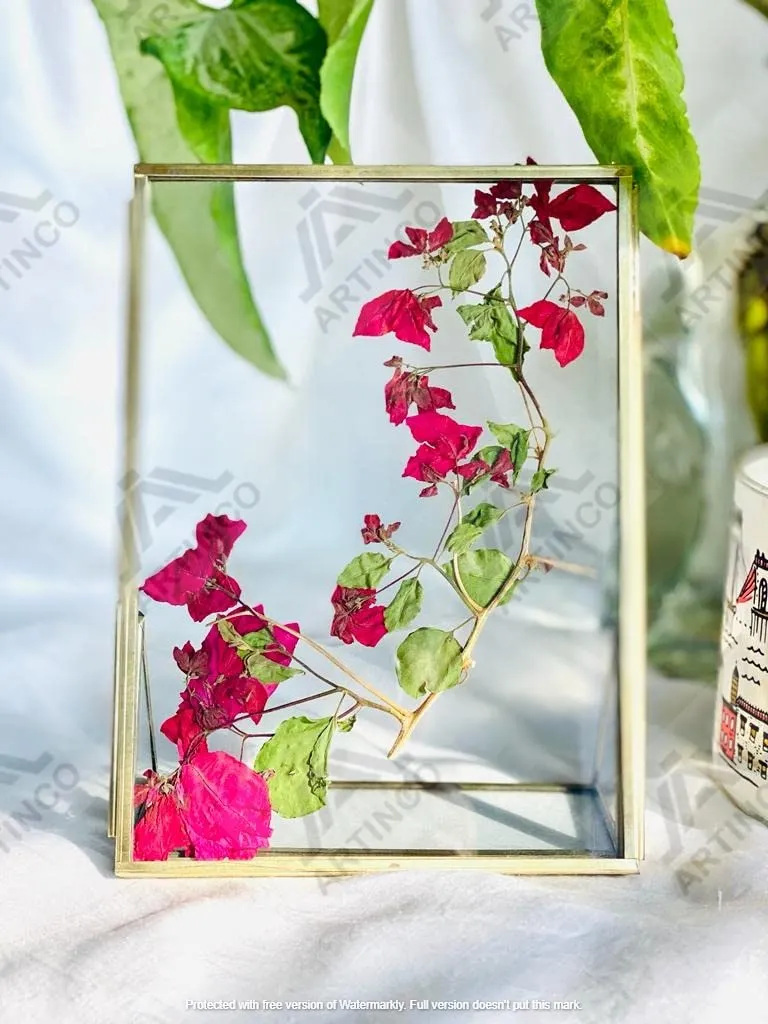 ARTINCO Art India Collections Decorative Brass And Glass Standing Table Photo Frame 4X6(Tabletop, 1.00)