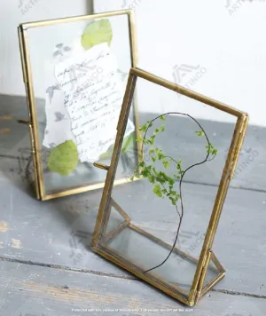 ARTINCO Art India Collections Decorative Brass And Glass Standing Table Photo Frame 4X6(Tabletop, 1.00)