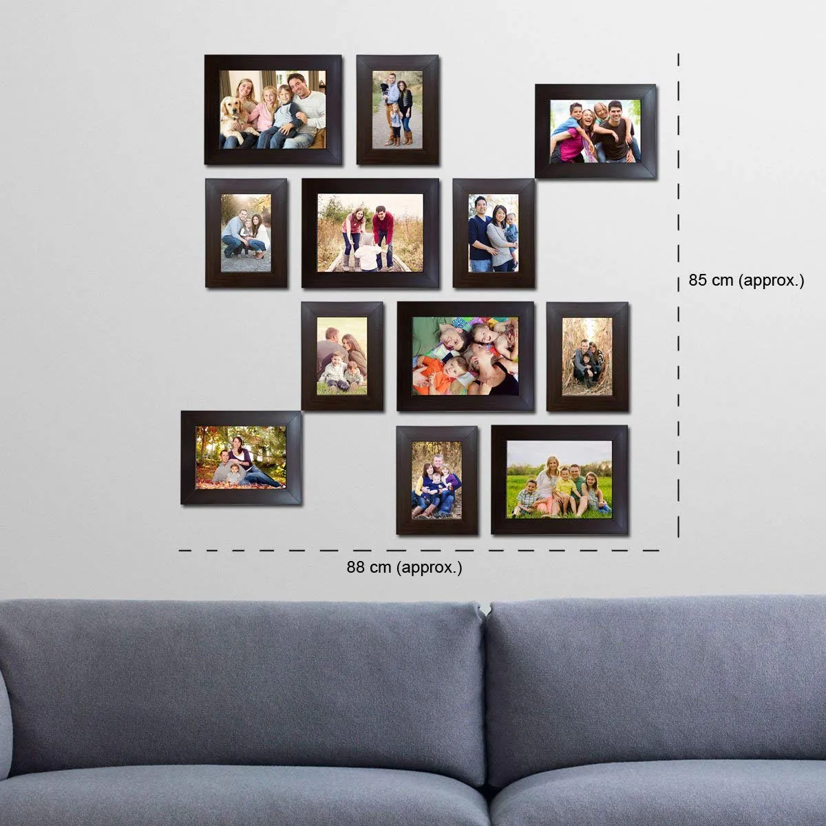 ArtzFolio Wall Photo Frame D100 | Wall Photo Frame Collage for Living Room | Picture Frames Home & Wall Decoration | Black | Set of 12 Units | 4x6-6 Unit | 5x7-2 Unit | 6x8-4 Unit