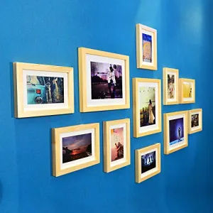 ArtzFolio Wall Photo Frame D107 | Wall Photo Frame Collage for Living Room | Picture Frames Home & Wall Decoration | Natural Brown | Set of 11 Units | 5x7-8 Unit | 6x8-3 Unit