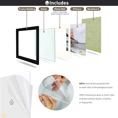 ArtzFolio Wall Photo Frame D107 | Wall Photo Frame Collage for Living Room | Picture Frames Home & Wall Decoration | Natural Brown | Set of 11 Units | 5x7-8 Unit | 6x8-3 Unit