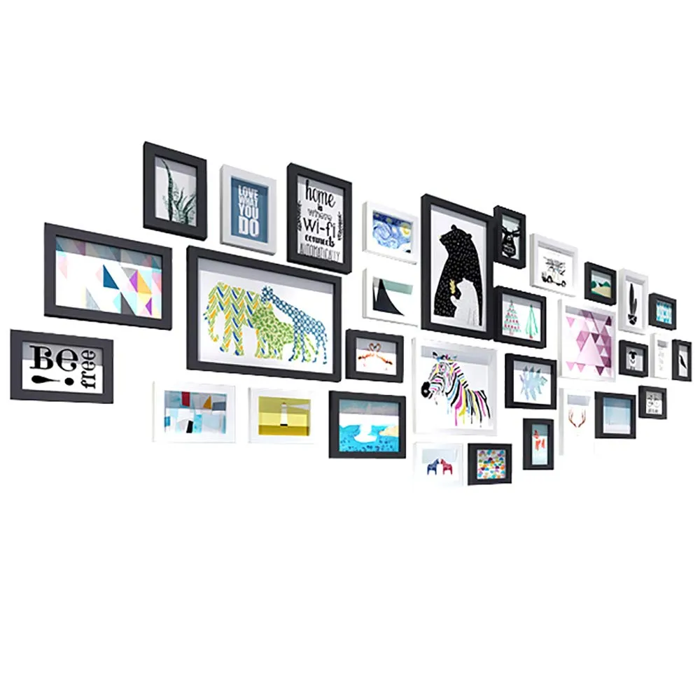 ArtzFolio Wall Photo Frame D125 | Wall Photo Frame Collage for Living Room | Picture Frames Home & Wall Decoration | Set of 31 Units | 4x6-18 Unit | 5x7-9 Unit | 6x6-2 Unit | 8x10-2 Unit