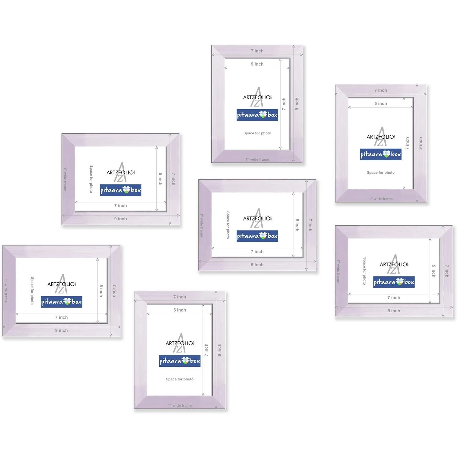 ArtzFolio Wall Photo Frame D20 | Wall Photo Frame Collage for Living Room | Picture Frames Home & Wall Decoration | White | Set of 7 Units | 5x7inch