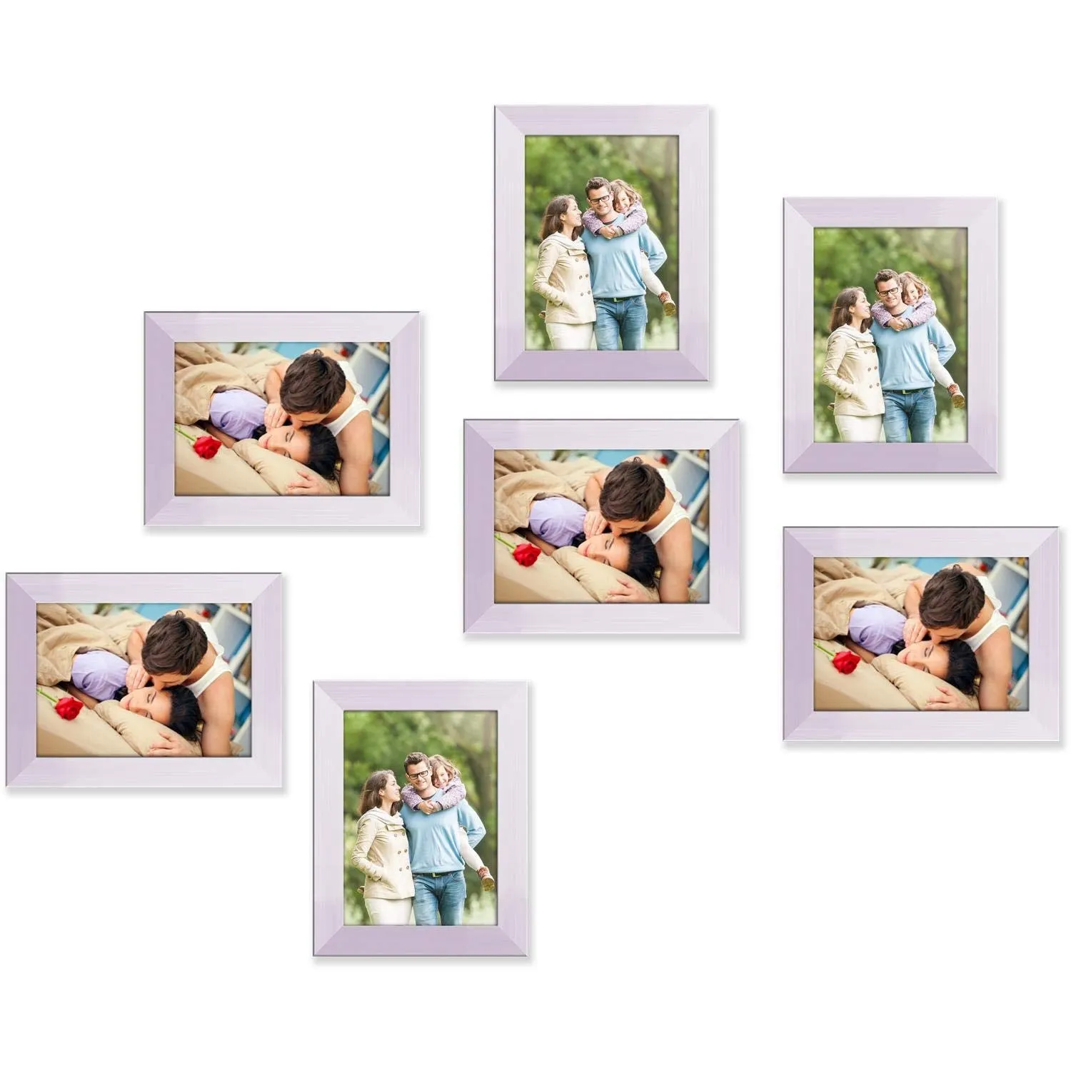 ArtzFolio Wall Photo Frame D20 | Wall Photo Frame Collage for Living Room | Picture Frames Home & Wall Decoration | White | Set of 7 Units | 5x7inch