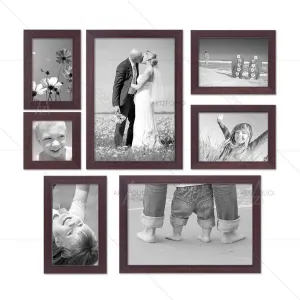 ArtzFolio Wall Photo Frame D276 | Wall Photo Picture Frames Home & Wall Decoration | Dark Brown | Set of 7 Units | 5x7-2 Unit | 6x6-1 Unit | 6x8-2 Unit | 8x10-2 Unit