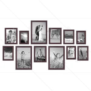 ArtzFolio Wall Photo Frame D280 | Wall Photo Picture Frames Home & Wall Decoration | Dark Brown | Set of 12 Units | 4x6-3 Unit | 5x7-3 Unit | 6x8-3 Unit | 8x10-3 Unit