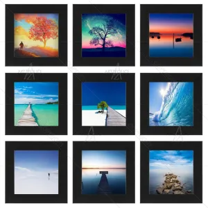 ArtzFolio Wall Photo Frame D305 | Wall Photo Frame Collage for Living Room | Picture Frames Home & Wall Decoration | Black | Set of 9 Units | 6x6inch