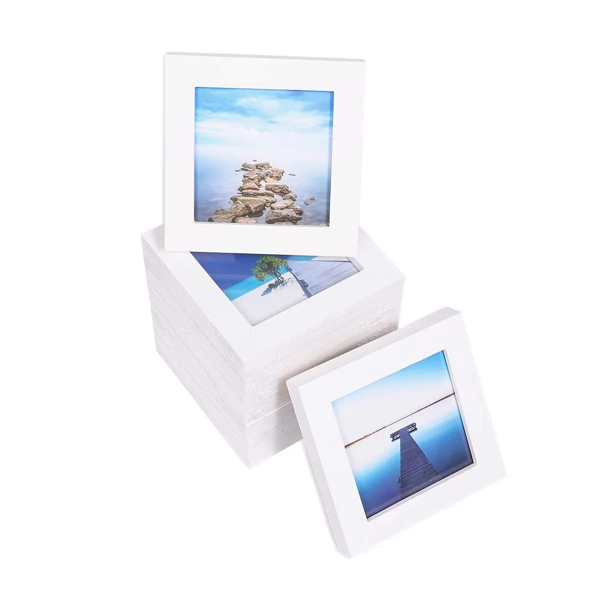 ArtzFolio Wall Photo Frame D311 | Wall Photo Frame Collage for Living Room | Picture Frames Home & Wall Decoration | White | Set of 9 Units | 6x6inch