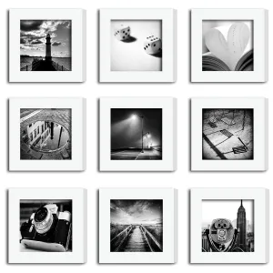 ArtzFolio Wall Photo Frame D311 | Wall Photo Frame Collage for Living Room | Picture Frames Home & Wall Decoration | White | Set of 9 Units | 6x6inch