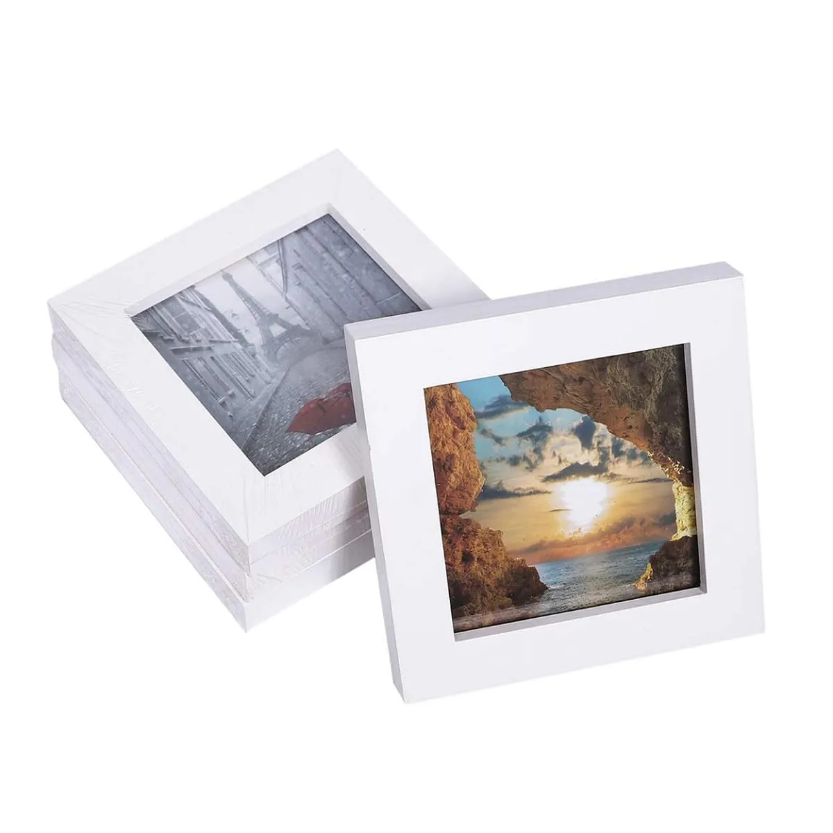 ArtzFolio Wall Photo Frame D313 | Wall Photo Frame Collage for Living Room | Picture Frames Home & Wall Decoration | White | Set of 4 Units | 6x6inch