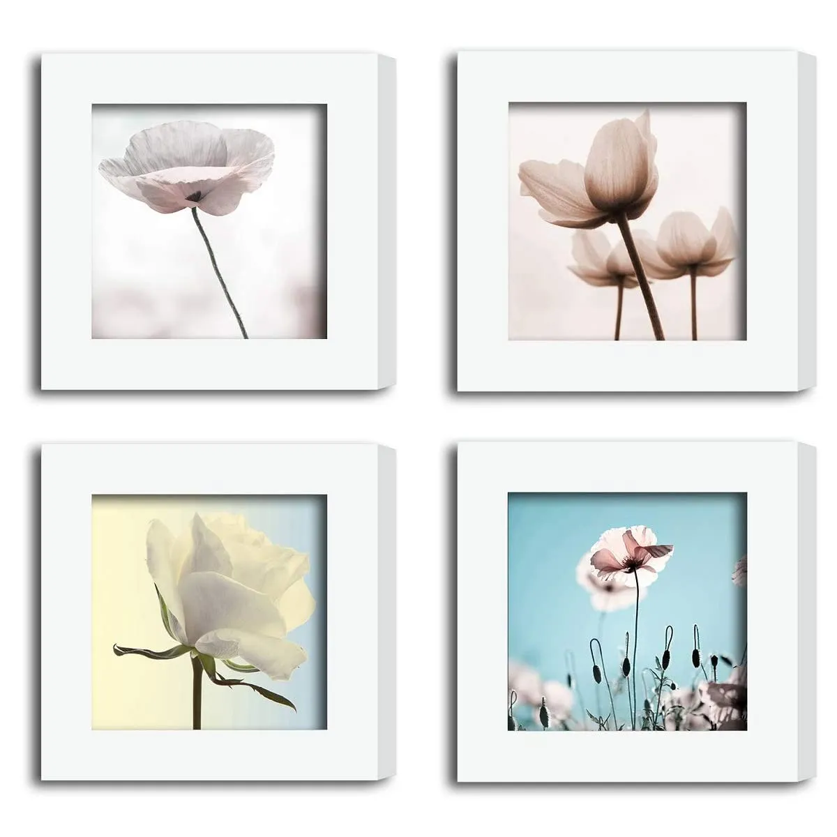 ArtzFolio Wall Photo Frame D313 | Wall Photo Frame Collage for Living Room | Picture Frames Home & Wall Decoration | White | Set of 4 Units | 6x6inch