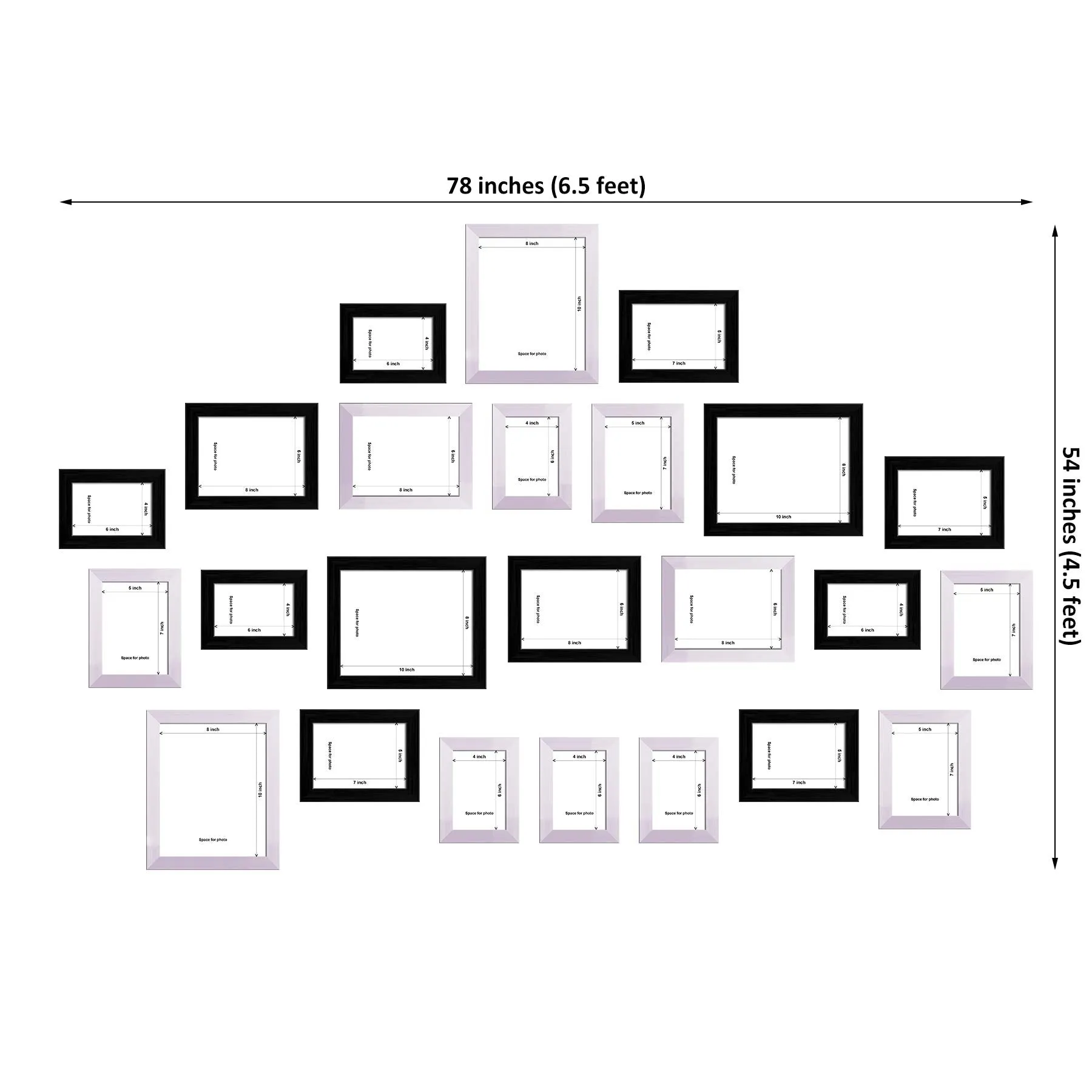ArtzFolio Wall Photo Frame D335 | Wall Photo Frame Collage for Living Room | Picture Frames Home & Wall Decoration | Set of 24 Units | 4x6-8 Unit | 5x7-8 Unit | 6x8-4 Unit | 8x10-4 Unit
