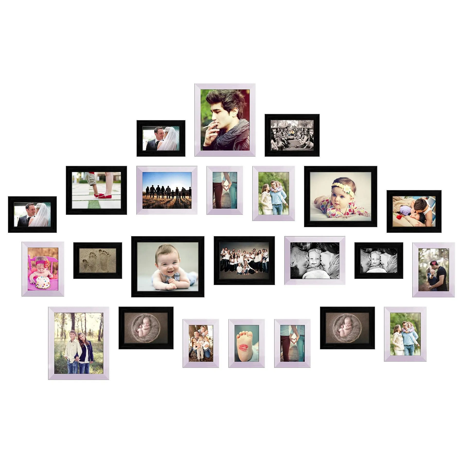 ArtzFolio Wall Photo Frame D335 | Wall Photo Frame Collage for Living Room | Picture Frames Home & Wall Decoration | Set of 24 Units | 4x6-8 Unit | 5x7-8 Unit | 6x8-4 Unit | 8x10-4 Unit