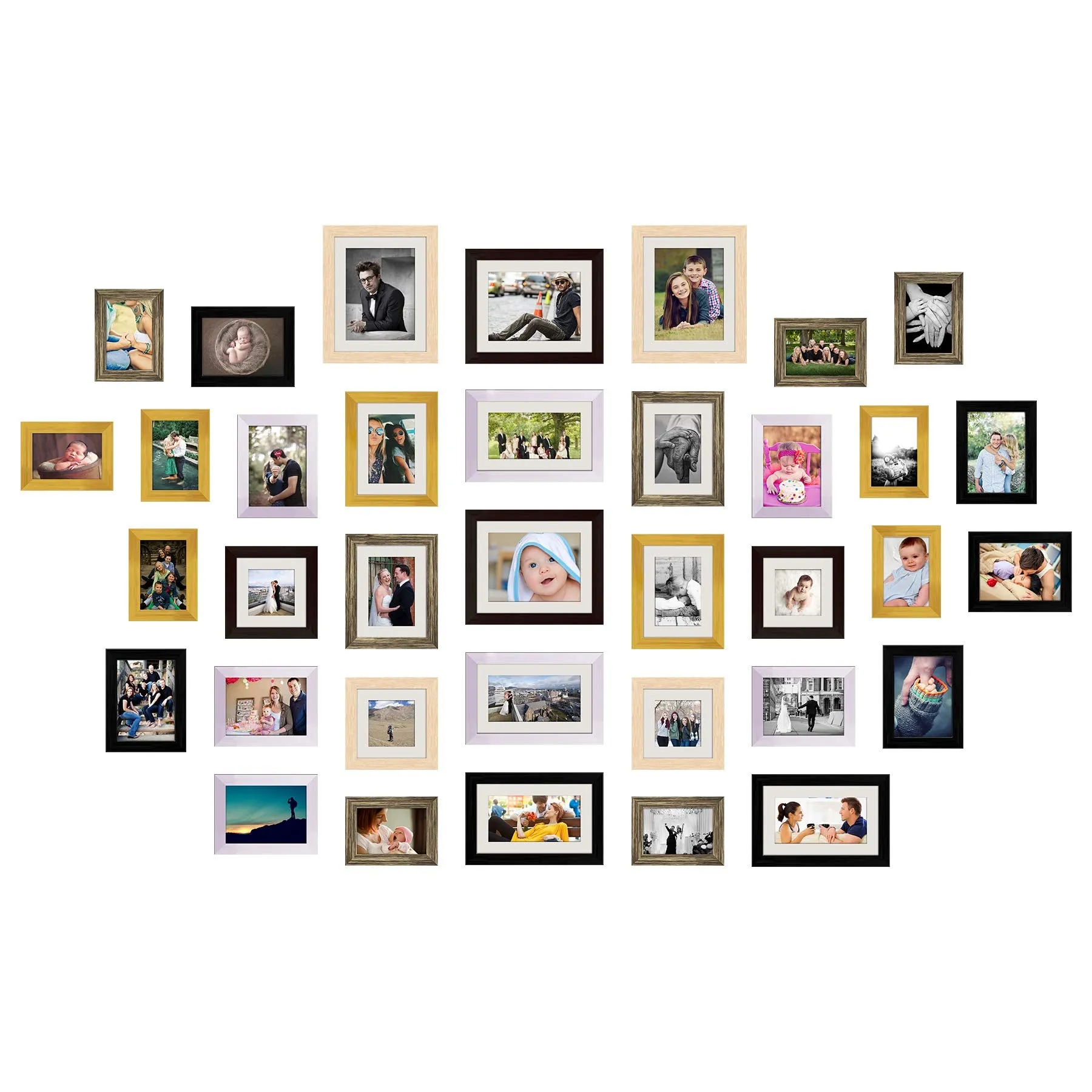 ArtzFolio Wall Photo Frame D396 | Wall Photo Picture Frames Home & Wall Decoration | Set of 36 Units | 4x6-10 Unit | 5x7-10 Unit | 6x6-4 Unit | 6x8-4 Unit | 6x10-4 Unit | 8x10-4 Unit