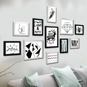 ArtzFolio Wall Photo Frame D50 | Wall Photo Frame Collage for Living Room | Picture Frames Home & Wall Decoration | Multicolor | Set of 11 Units | 4x6-8 Unit | 6x6-2 Unit | 6x10-1 Unit