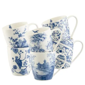 Aynsley Archive Mugs Blue Set of 6
